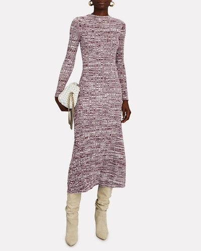 Shop Anna Quan Charissa Ribbed Cotton Midi Dress In Purple-lt