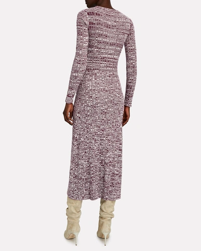 Shop Anna Quan Charissa Ribbed Cotton Midi Dress In Purple-lt