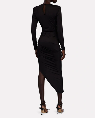 Shop Veronica Beard Tristana Ruched Midi Dress In Black