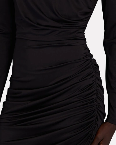 Shop Veronica Beard Tristana Ruched Midi Dress In Black