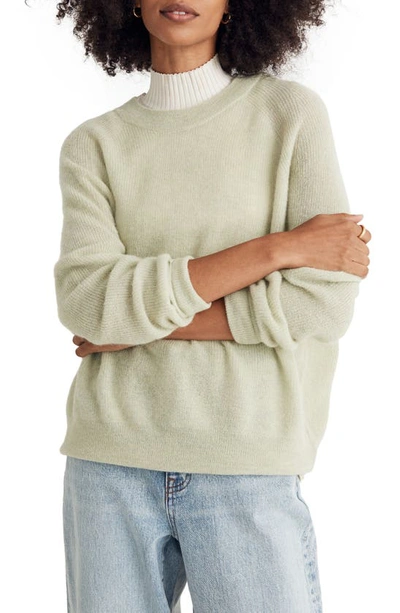 Shop Madewell Elliston Crop Pullover Sweater In Faded Seagrass
