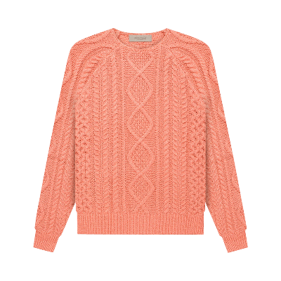 Pre-owned Essentials Fear Of God  Cable Knit 'coral' In Orange