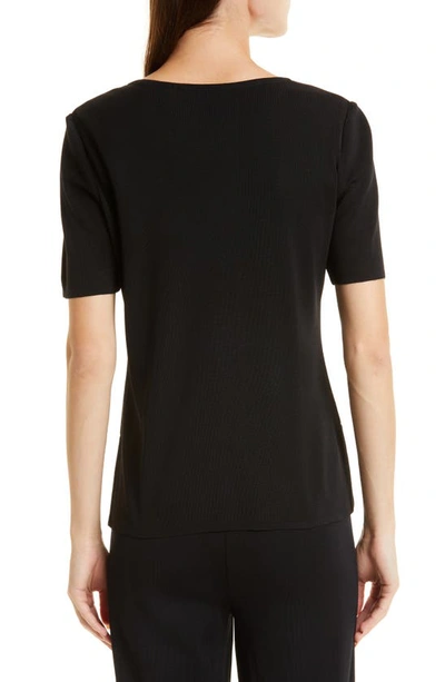 Misook Plus Size Short-sleeve Shell In Black