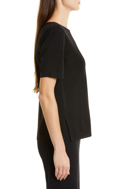 Shop Misook Short Sleeve Knit Tunic Top In Black