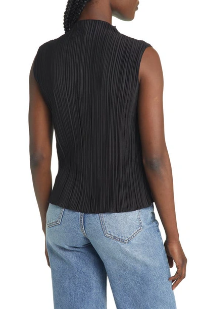 Shop Rails Trea Sleeveless Plissé Top In Black