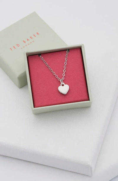 Shop Ted Baker Hara Tiny Heart Pendant Necklace In Silver
