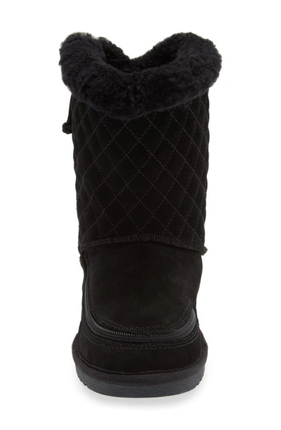 Shop Billy Footwear Quilted Genuine Shearling Boot In Black