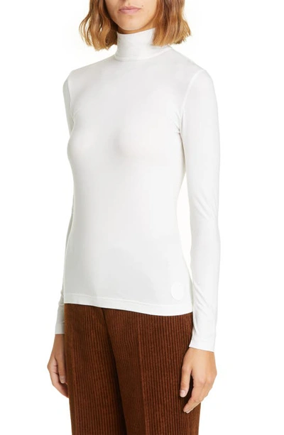 Akris Mock Neck Stretch Modal Top In 211 Off White