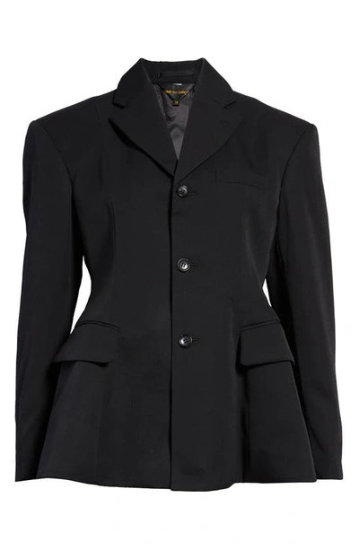 Shop Comme Des Garçons Slit Back Wool Gabardine Jacket In Black