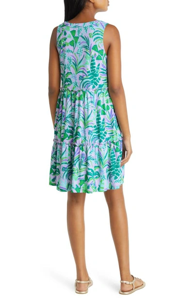 Shop Lilly Pulitzer Lorina Tiered Sleeveless Cotton Dress In Purple Iris On The Chase