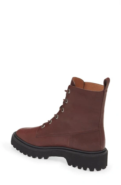 Shop Madewell The Rayna Lace-up Boot In Dark Cabernet