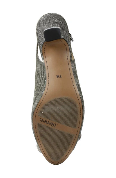 J. Reneé Leonelle Slingback Kitten Heel Sandal In Pewter Glitter Fabric