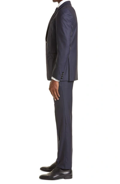 Zegna 15milmil15 Micro Pattern Wool Suit In Blue