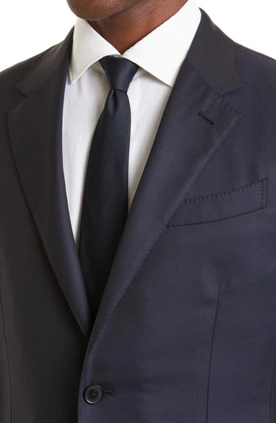 Zegna 15milmil15 Micro Pattern Wool Suit In Blue