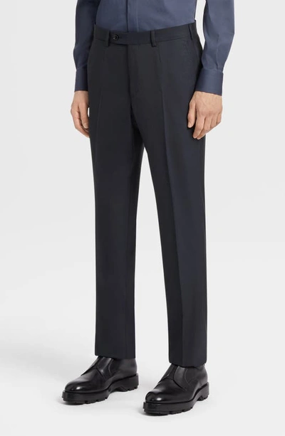 Zegna 15milmil15 Micro Pattern Wool Suit In Blue