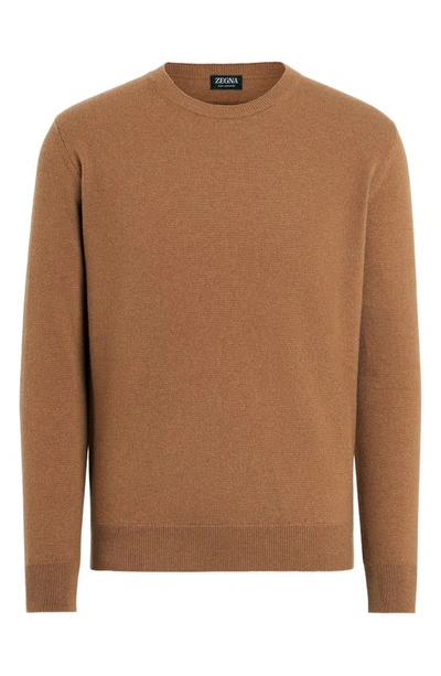 Zegna Oasi Cashmere Sweater In Brown