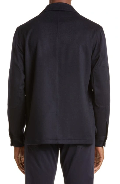 Shop Zegna Oasi Cashmere Overshirt In Navy