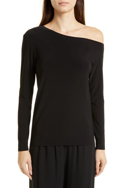 Shop Norma Kamali One-shoulder Top In Black