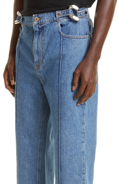 Shop Jw Anderson Chain Link Pintuck Slim Fit Jeans In 804 Light Blue