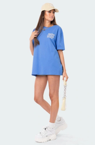 Edikted Dear Person Oversize Graphic Tee In Blue