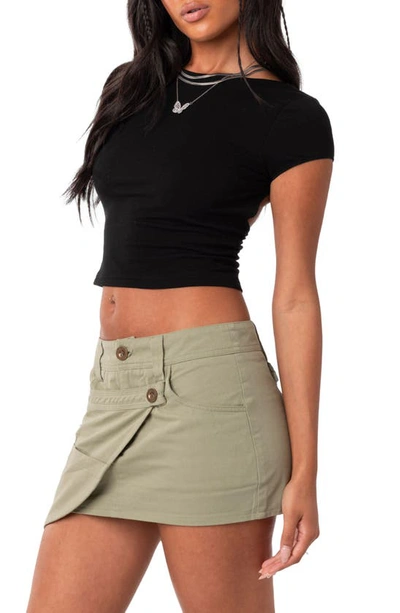 Shop Edikted Bambi Open Back Crop T-shirt In Black