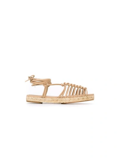 Chloé 'jamie' Strappy Espadrille Sandals In Beige | ModeSens