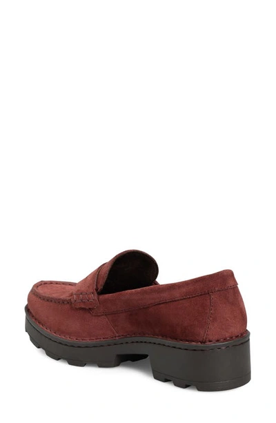 Brn Carrera Suede Loafer In Burgundy Suede