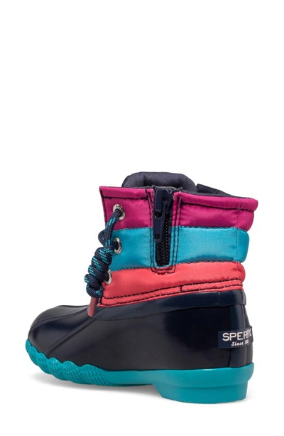 Shop Sperry Kids' Saltwater Water Resistant Boot In Navy Multi