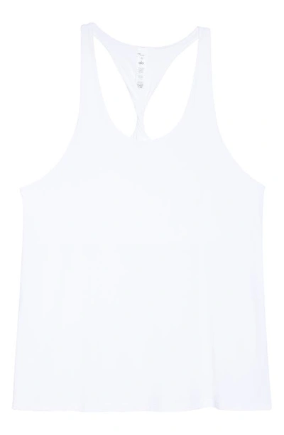 Shop Alo Yoga Don't Get It Twisted Racerback Tank In White