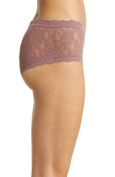 Shop Hanky Panky Signature Lace Boyshorts In Artichoke Heart Purple