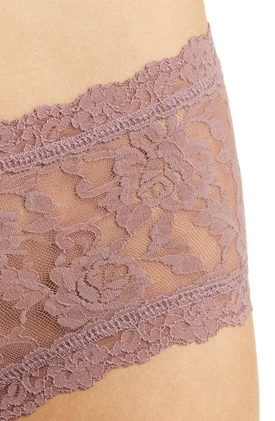 Shop Hanky Panky Signature Lace Boyshorts In Artichoke Heart Purple