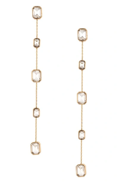 Shop Ettika Linear Crystal Drop Earrings In Gold