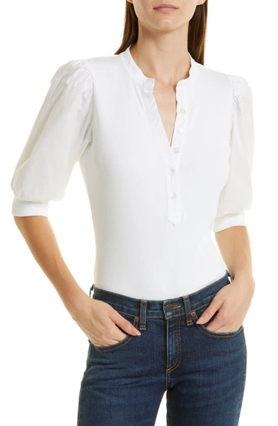 Shop Veronica Beard Coralee Front Button Blouse In White