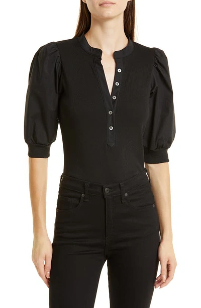 Shop Veronica Beard Coralee Front Button Blouse In Black