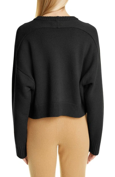 Loulou Studio Bruzzi Cropped Wool And Cashmere-blend Sweater In Black
