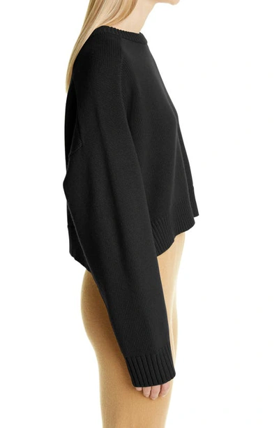 Loulou Studio Bruzzi Cropped Wool And Cashmere-blend Sweater In Black
