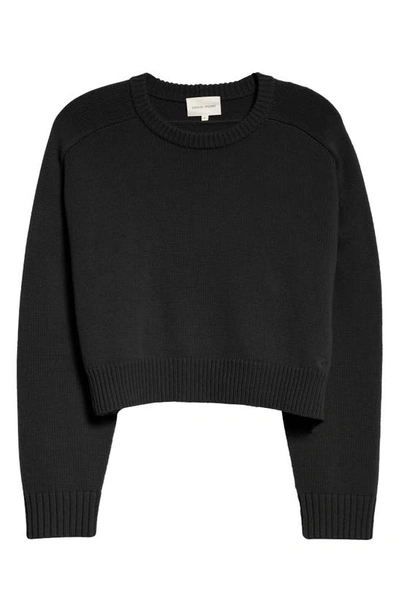 Loulou Studio Bruzzi Cropped Wool And Cashmere-blend Sweater In Black