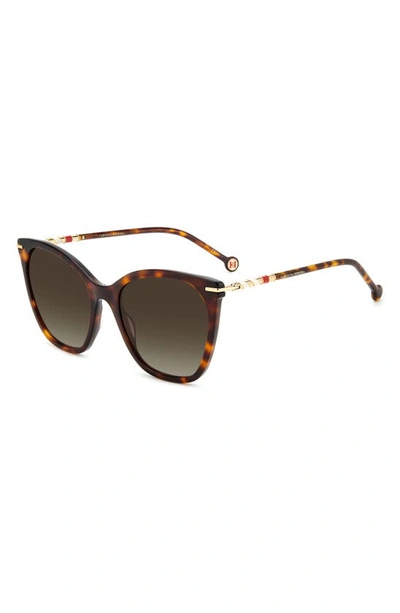 Shop Carolina Herrera 56mm Cat Eye Sunglasses In Havana / Brown Gradient