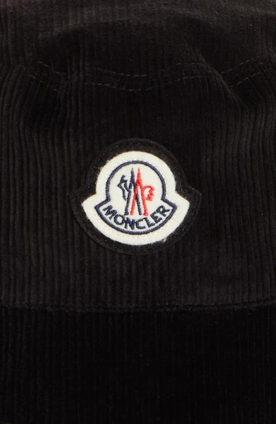 Shop Moncler Logo Patch Bucket Hat In Black