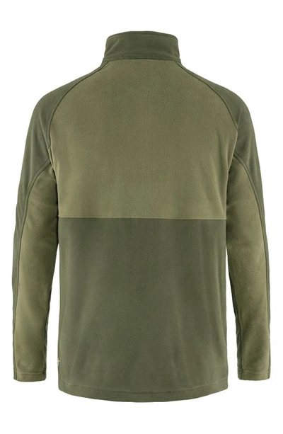 Shop Fjall Raven Vardag Lite Fleece Quarter-zip Pullover In Laurel Green-light Olive