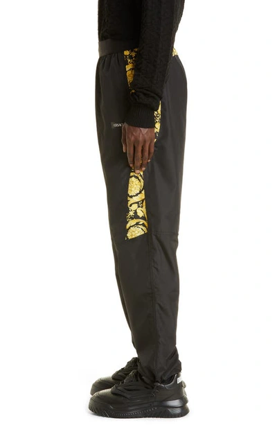 Shop Versace Medusa Side Stripe Track Pants In Black/ Print