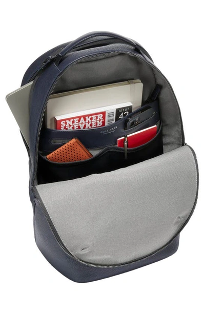 Cole Haan Triboro Leather Backpack In Navy Blazer