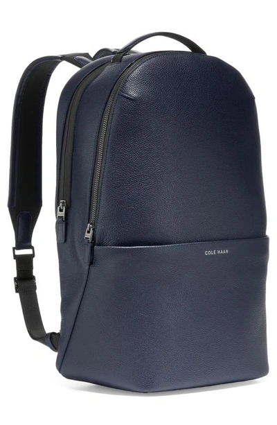 Cole Haan Triboro Leather Backpack In Navy Blazer