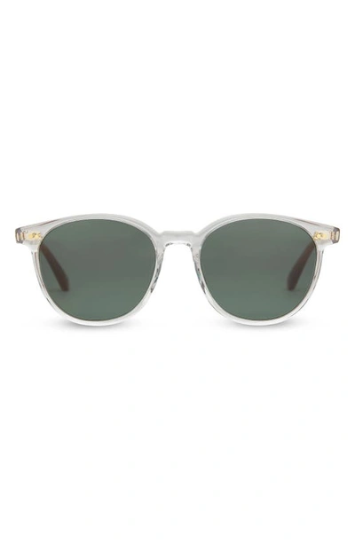 Shop Toms Bellini Vinta 52mm Polarized Round Sunglasses In Crystal/green Grey Polar