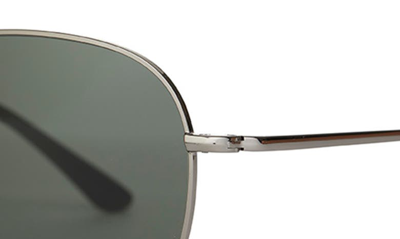 Shop Toms Hudson 60mm Aviator Sunglasses In Shiny Gunmetal/ Green Grey
