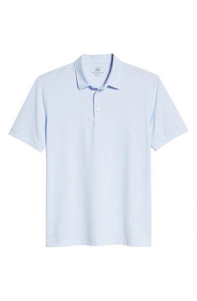 Mizzen + Main Versa Stripe Performance Golf Polo In Light Blue White Stripe