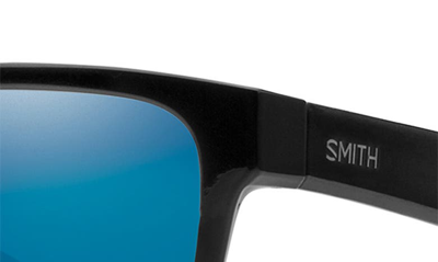 Smith Lowdown Slim 2 53mm Chromapop™ Polarized Square Sunglasses In Black / Blue Mirror