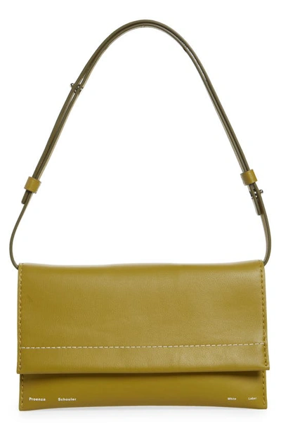 Shop Proenza Schouler White Label Small Accordian Flap Leather Shoulder Bag In Moss