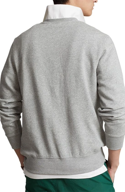 Polo Ralph Lauren Basketball Bear Graphic Crewneck Sweatshirt In Andover Heather Active Bear