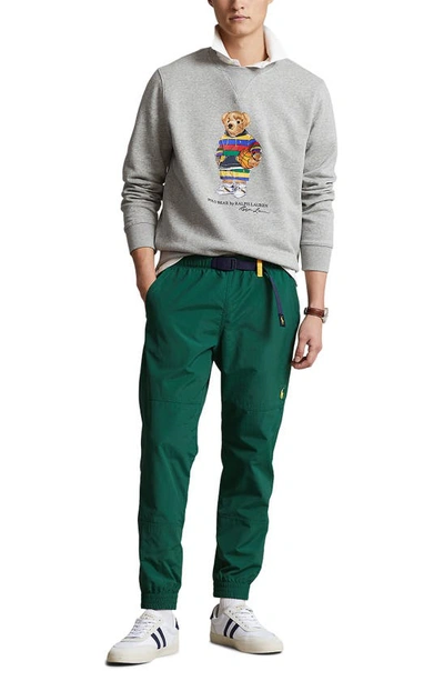 Polo Ralph Lauren Basketball Bear Graphic Crewneck Sweatshirt In Andover Heather Active Bear